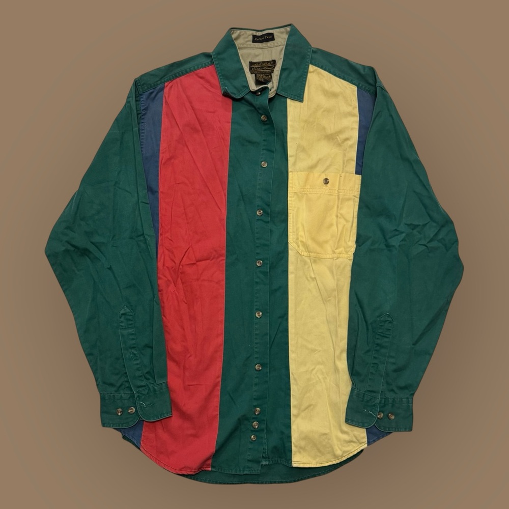 Vintage 90’s Eddie Bauer Color Block Striped Long Sleeve